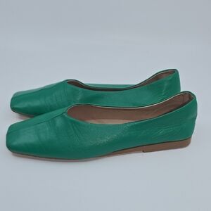 Radical Yes Green Leather Utopia Flats